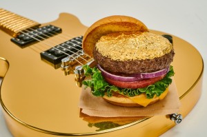 14K Gold Leaf Burger on Gold Guitar