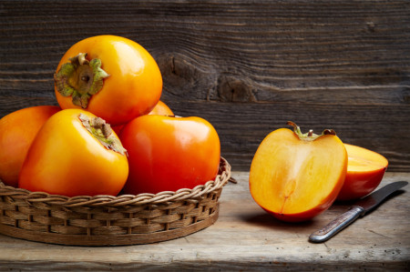 fresh ripe persimmons